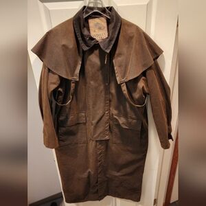 Men's Sydney Oilskin Clothing Co. Duster Coat, Size L, Brown